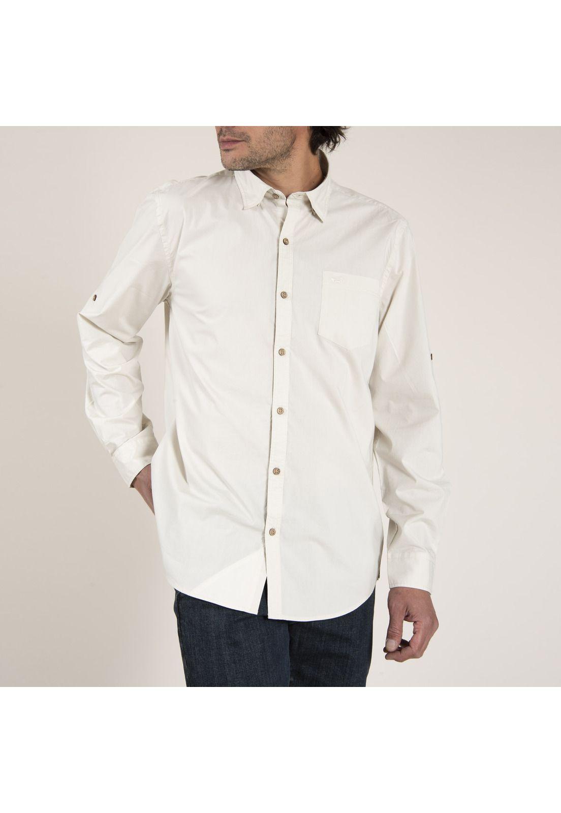 Camisa Algodón Organico Masculino Galiton Crudo Rockford-1