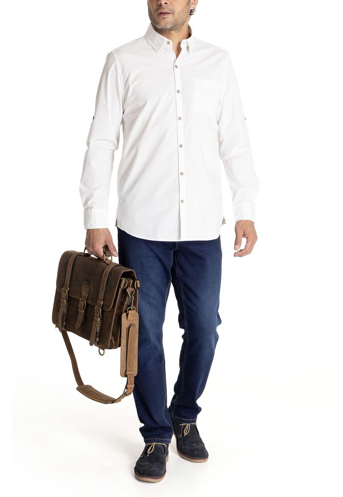 Camisa M/L Hombre Galiton Blanco-9