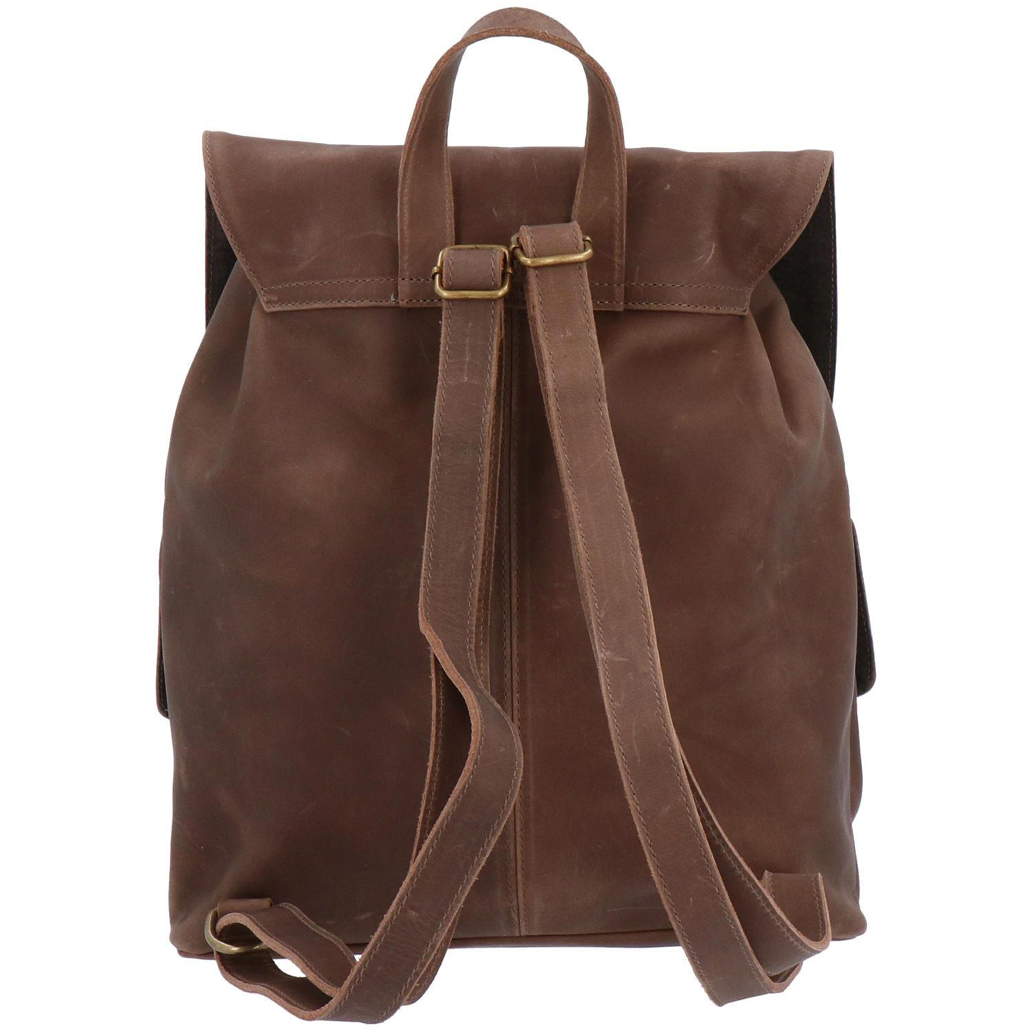 Mochila Cuero Mujer Rfcd RKF Backpack Café-2