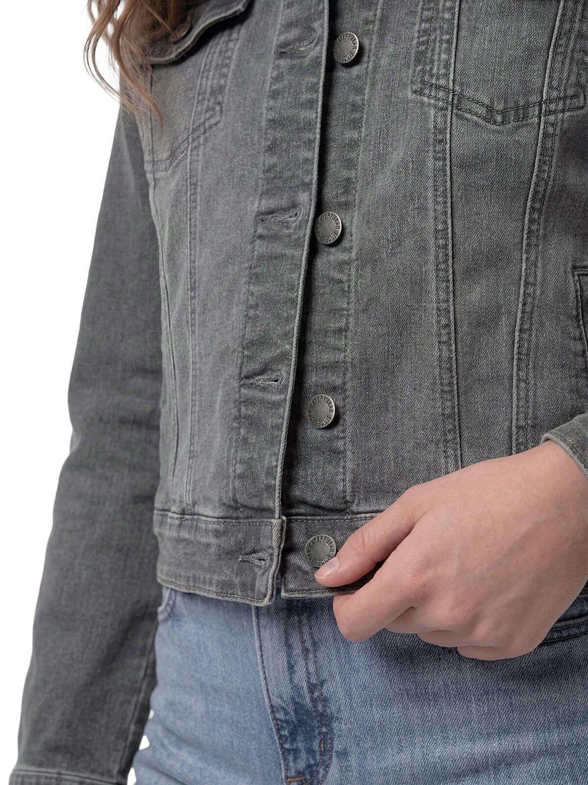 Chaqueta Jeans Mujer Fundation Gris-4