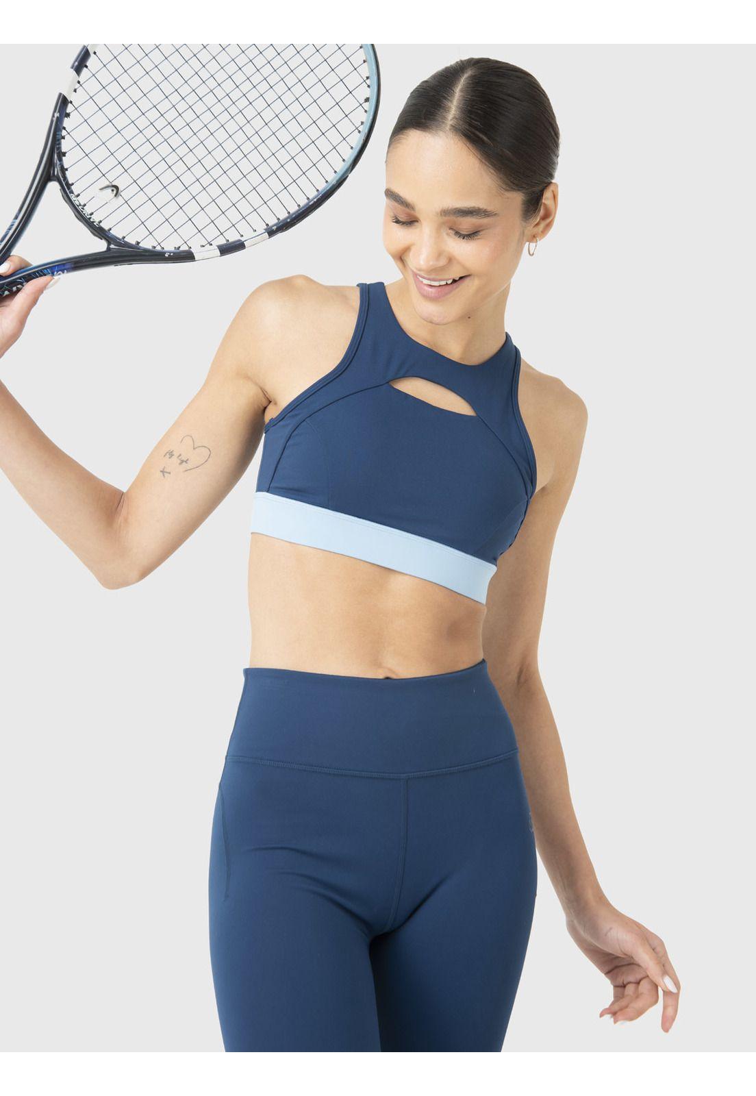 Peto Deportivo Mujer Keyhole Azul-0