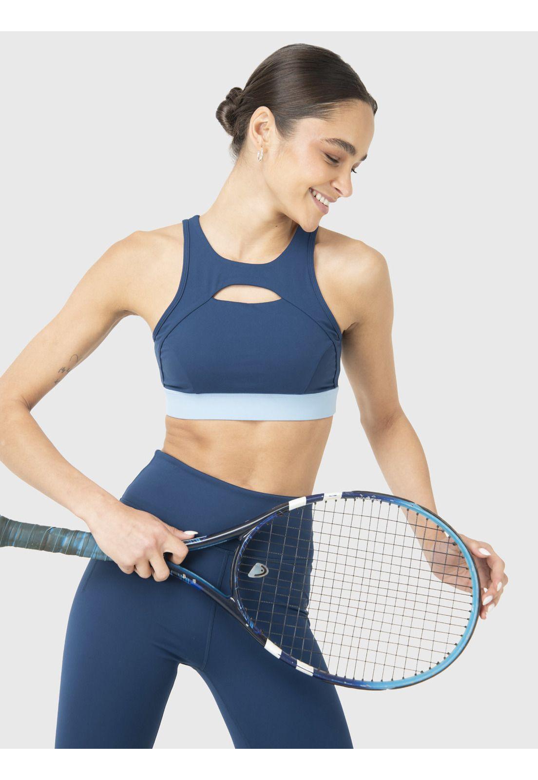 Peto Deportivo Mujer Keyhole Azul-3