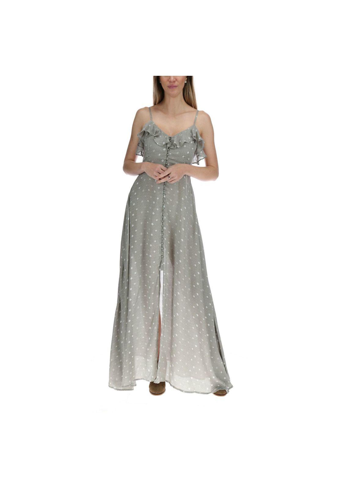 Vestido Largo Mujer Almeriaprint Verde-0