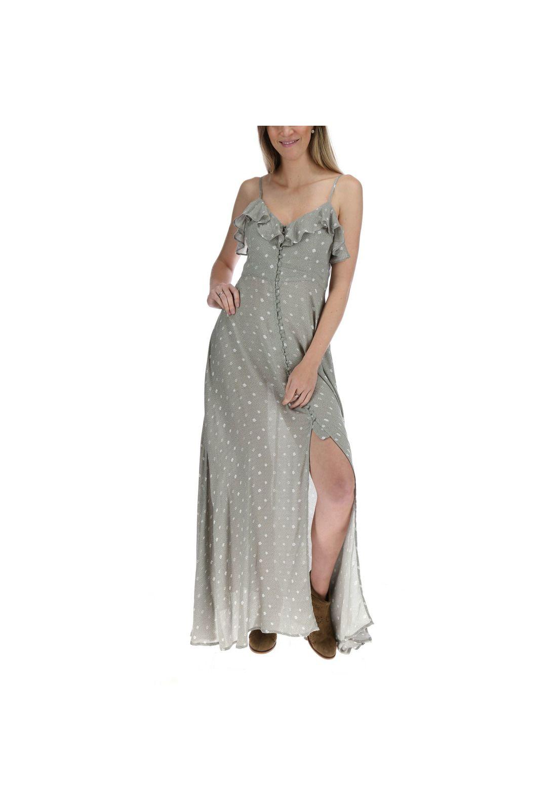 Vestido Largo Mujer Almeriaprint Verde-4