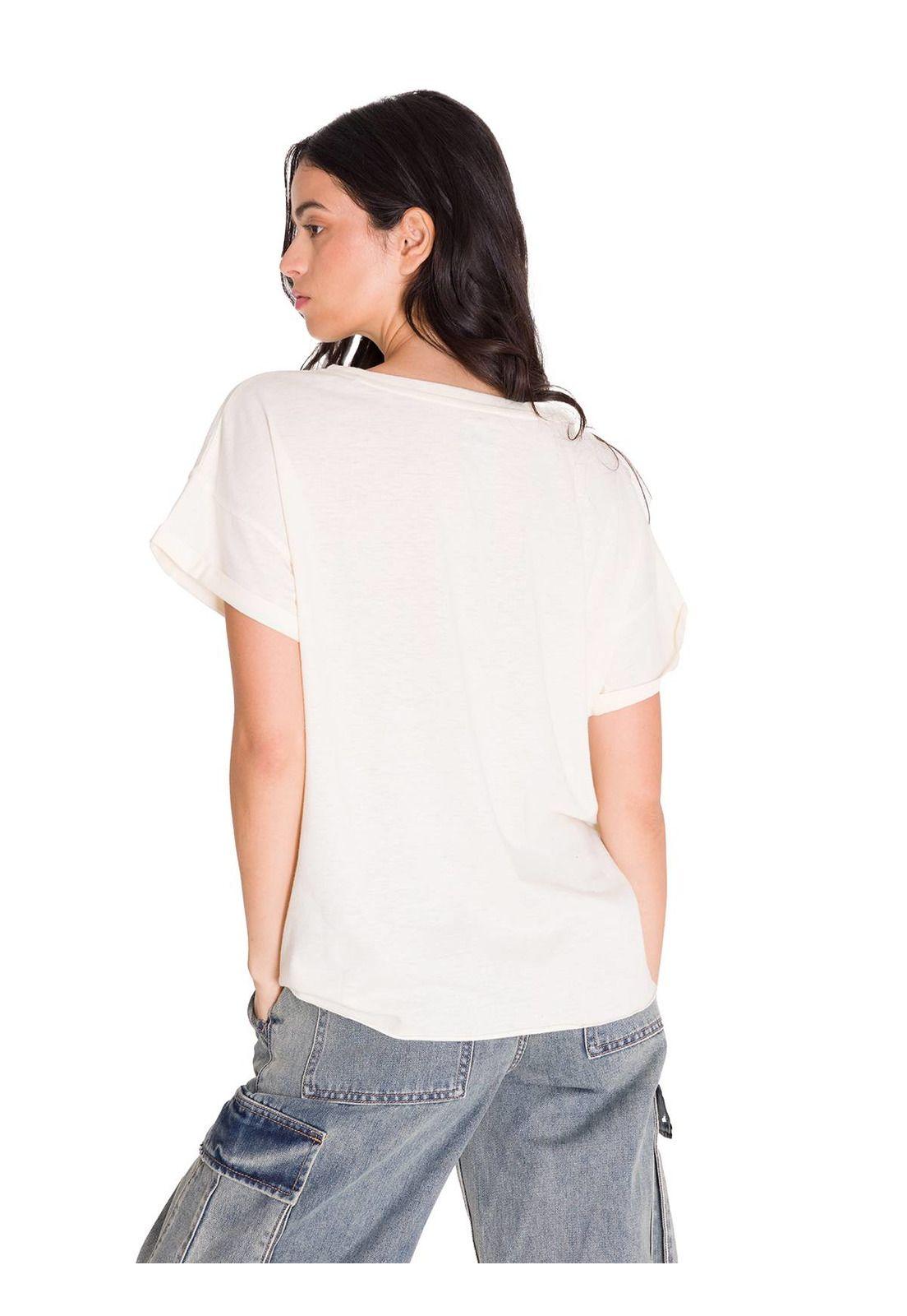 Polera Relaxed Danny Graphic 2 Mujer Blanca-3