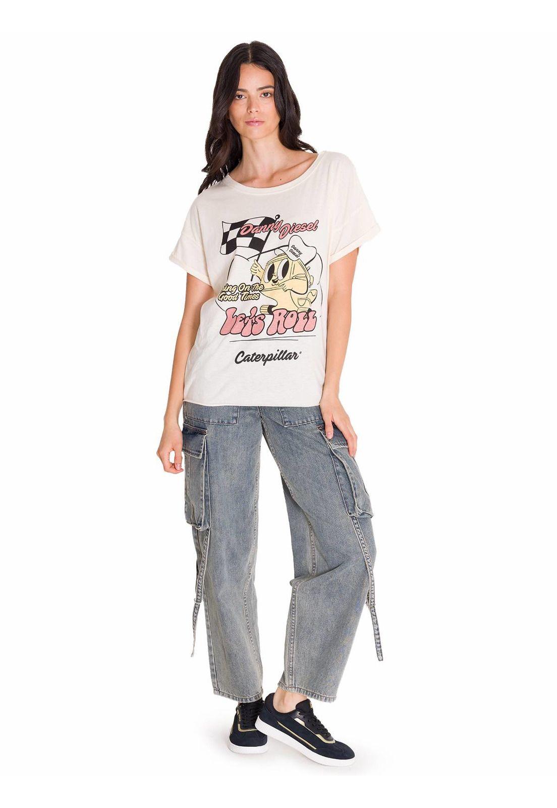 Polera Relaxed Danny Graphic 2 Mujer Blanca-5