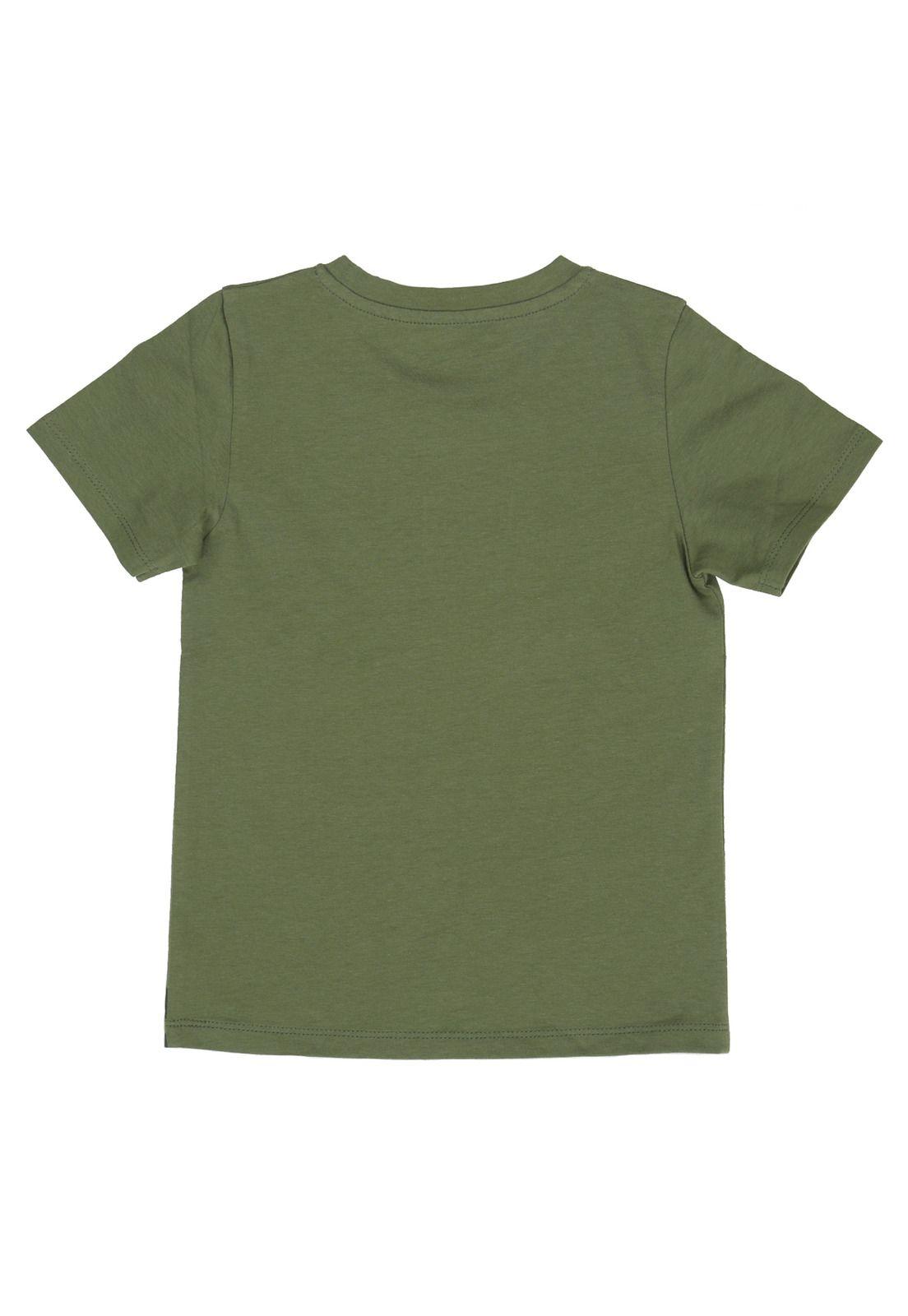 Polera M/C Niño Imagine Verde Militar-1