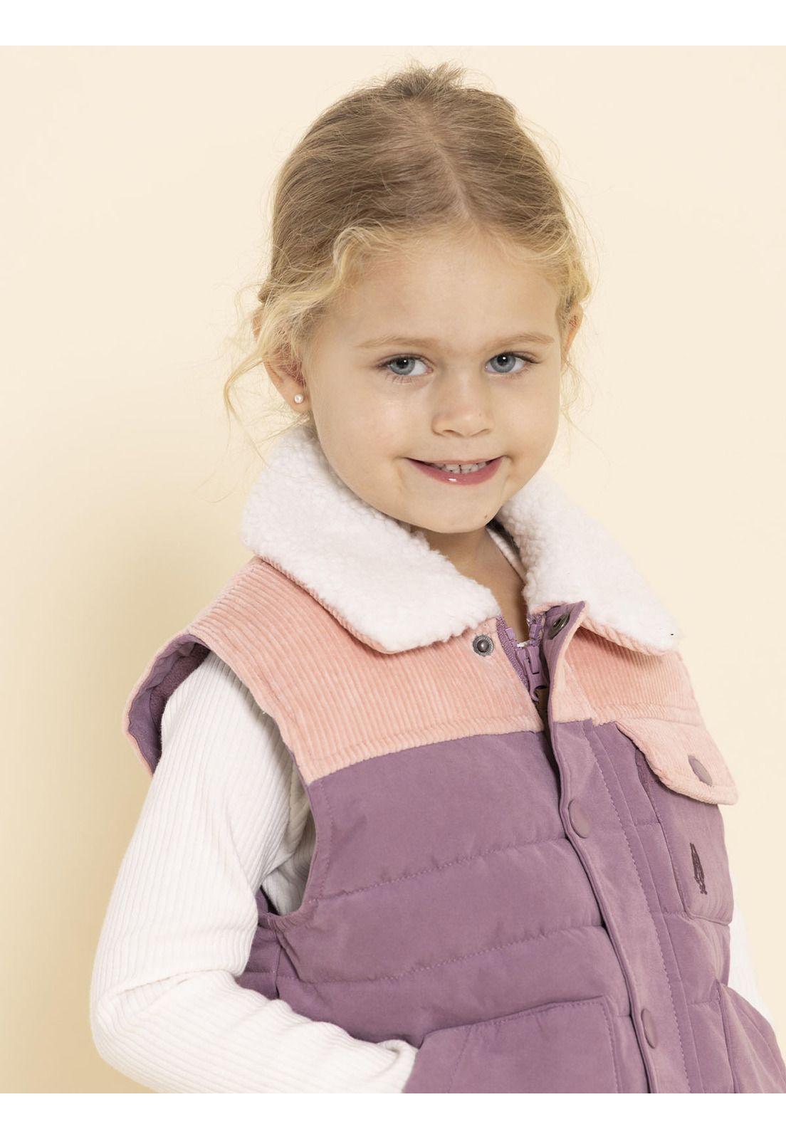 Parka Sin Mangas Montana Niña Rosado-3
