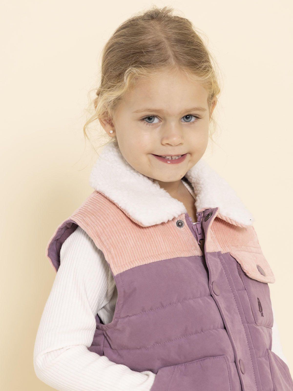 Parka Sin Mangas Montana Niña Rosado-3