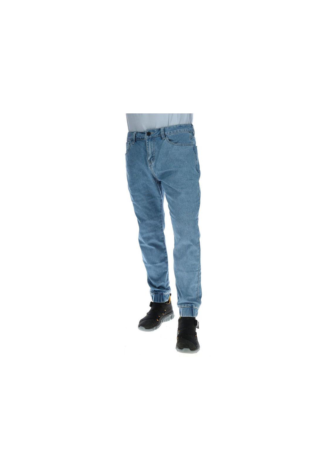 Jeans Hombre Denim Jogger Slim Fit Azul-0