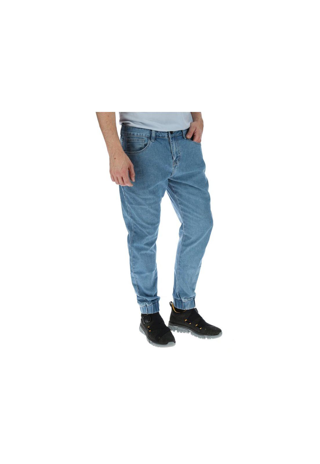 Jeans Hombre Denim Jogger Slim Fit Azul-3