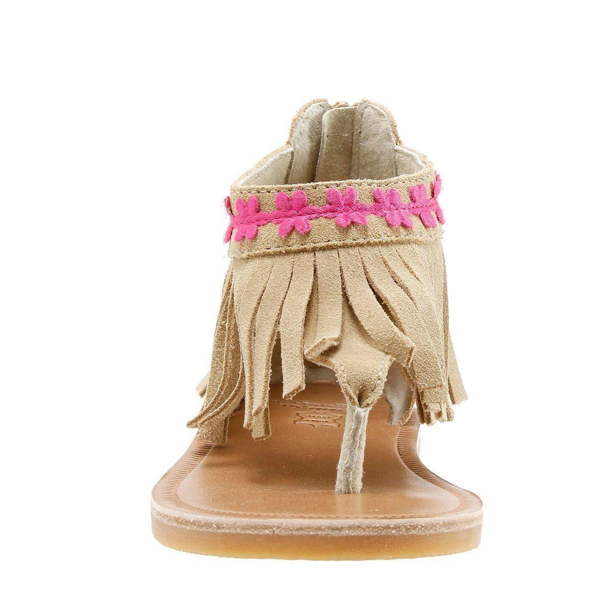 Sandalia Cuero Niña Taha Camel-4