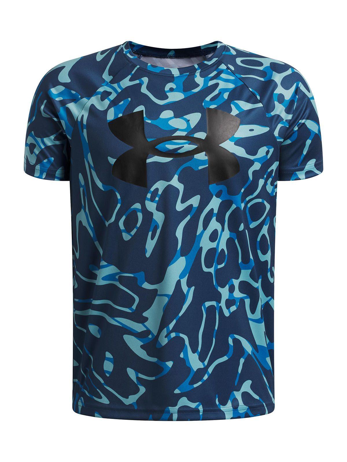 Polera M/C Niño Tech Big Logo Ss Azul-0