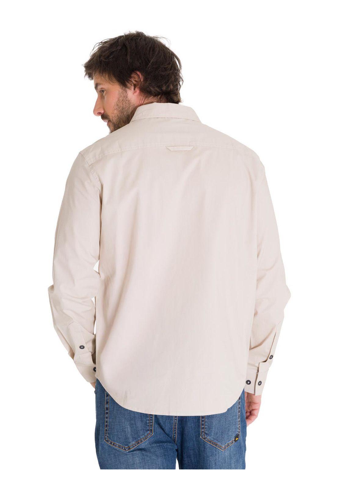 Camisa Casual Utility Hombre Beige-3