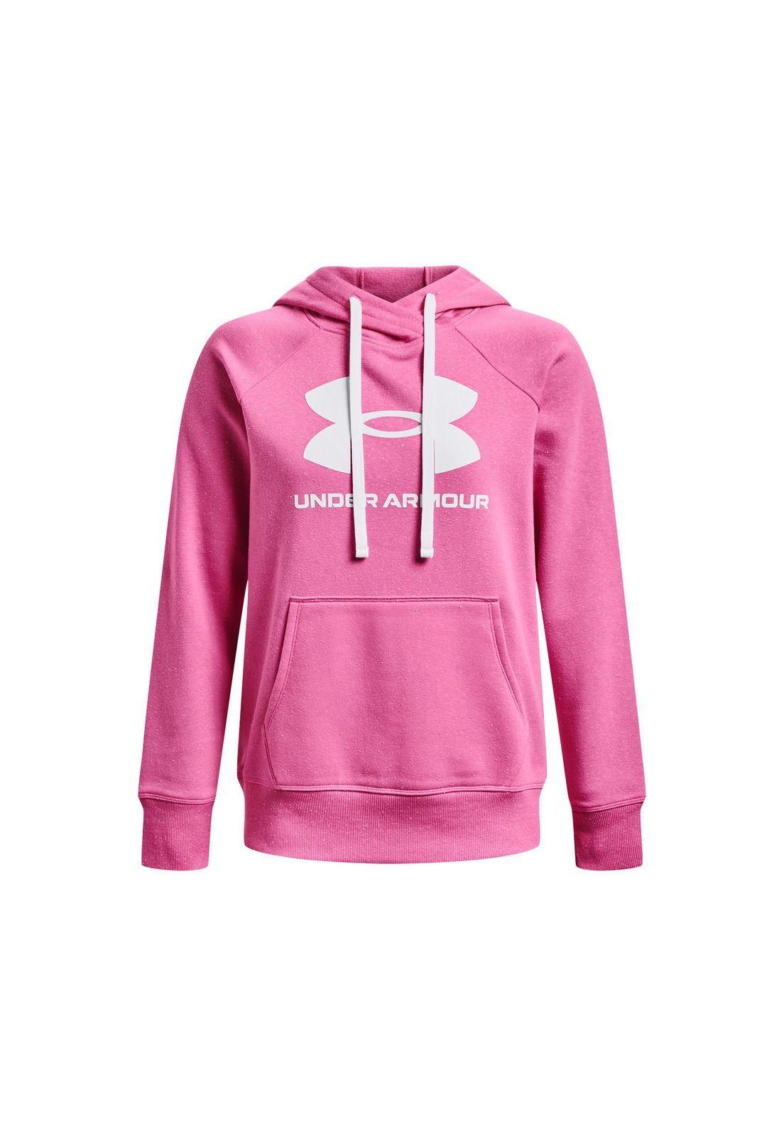 Polerón UA Rival Fleece Logo mujer Morado-0