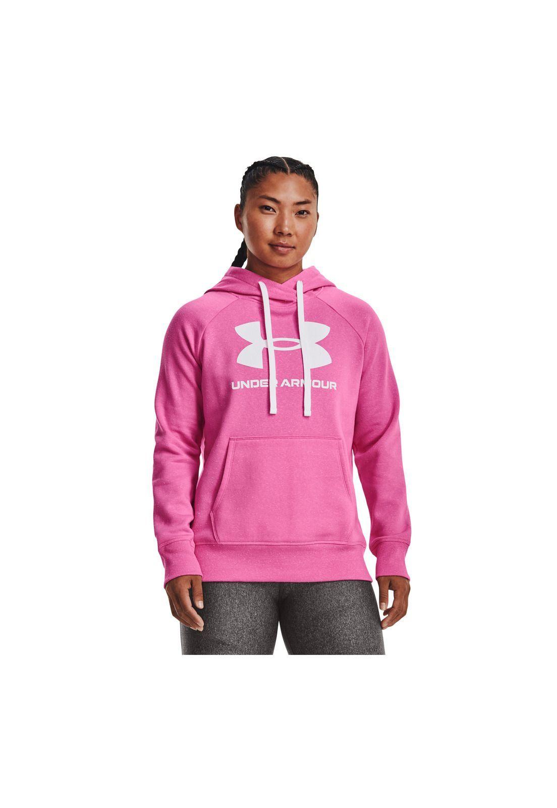 Polerón UA Rival Fleece Logo mujer Morado-3