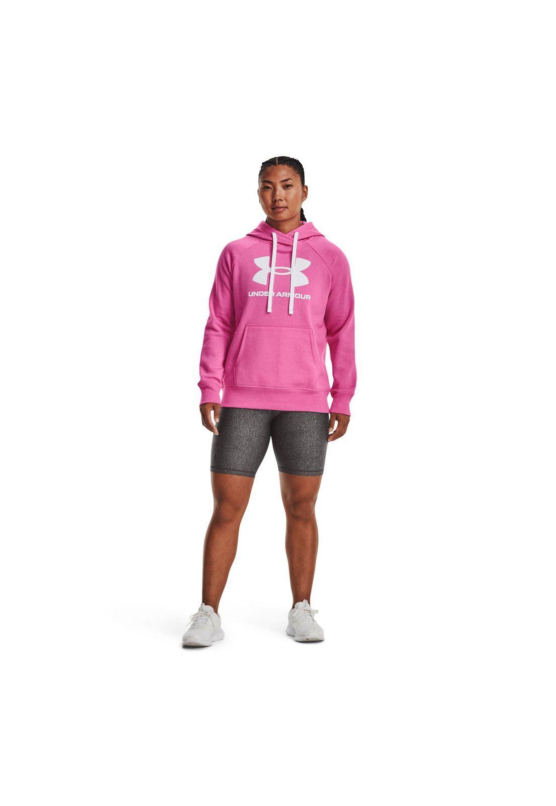 Polerón UA Rival Fleece Logo mujer Morado-5