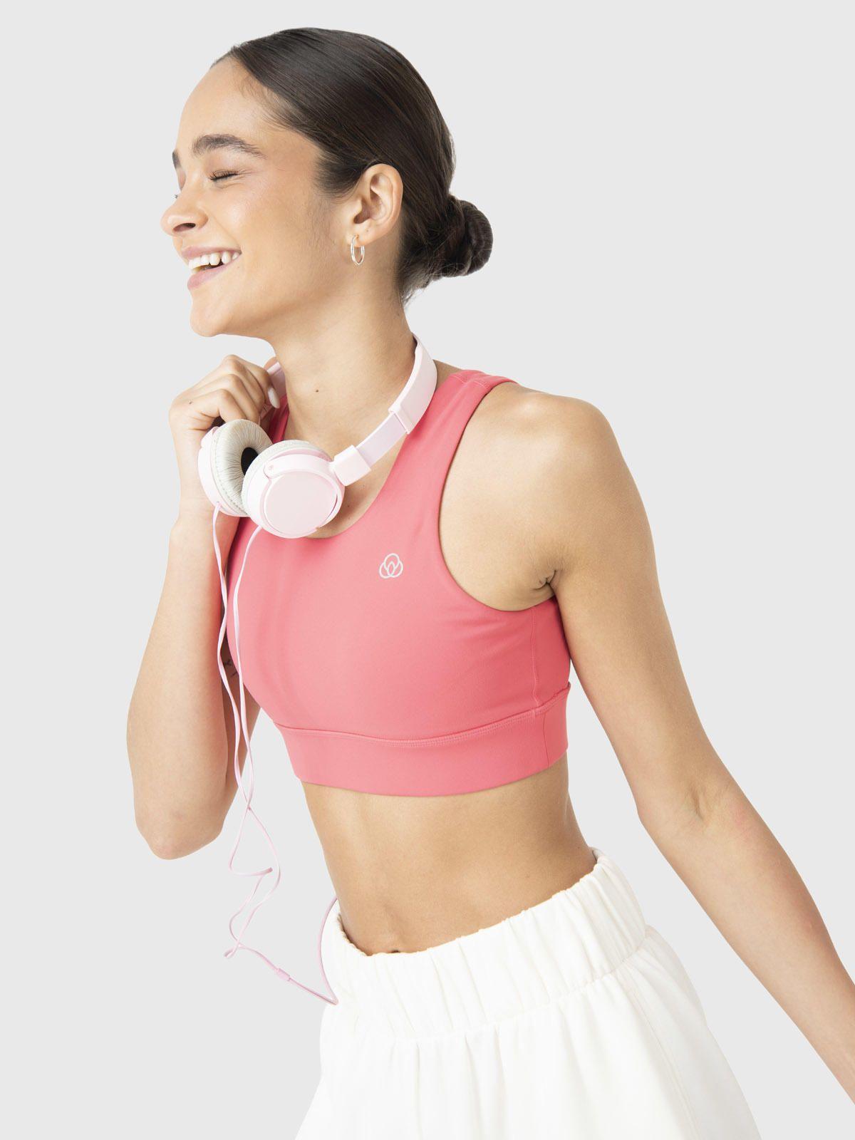 Peto Deportivo Mujer Open Bra Fucsia-0