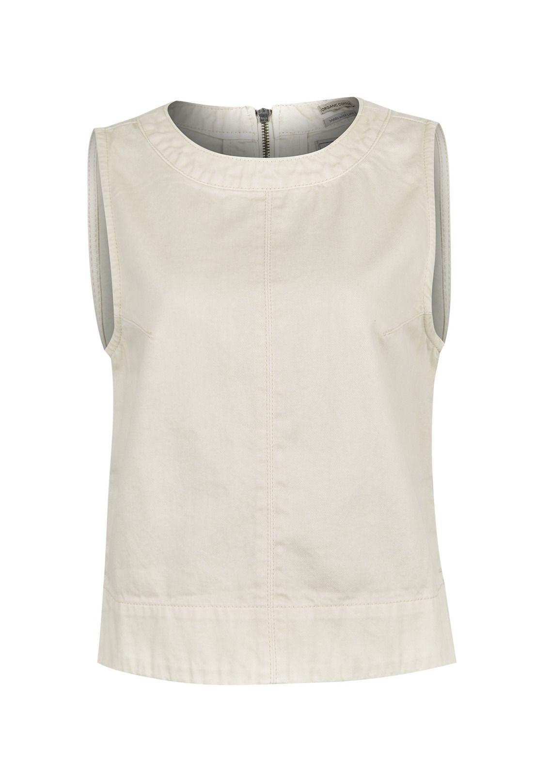 Blusa Algodón Orgánico Crema Lee Mujer -0