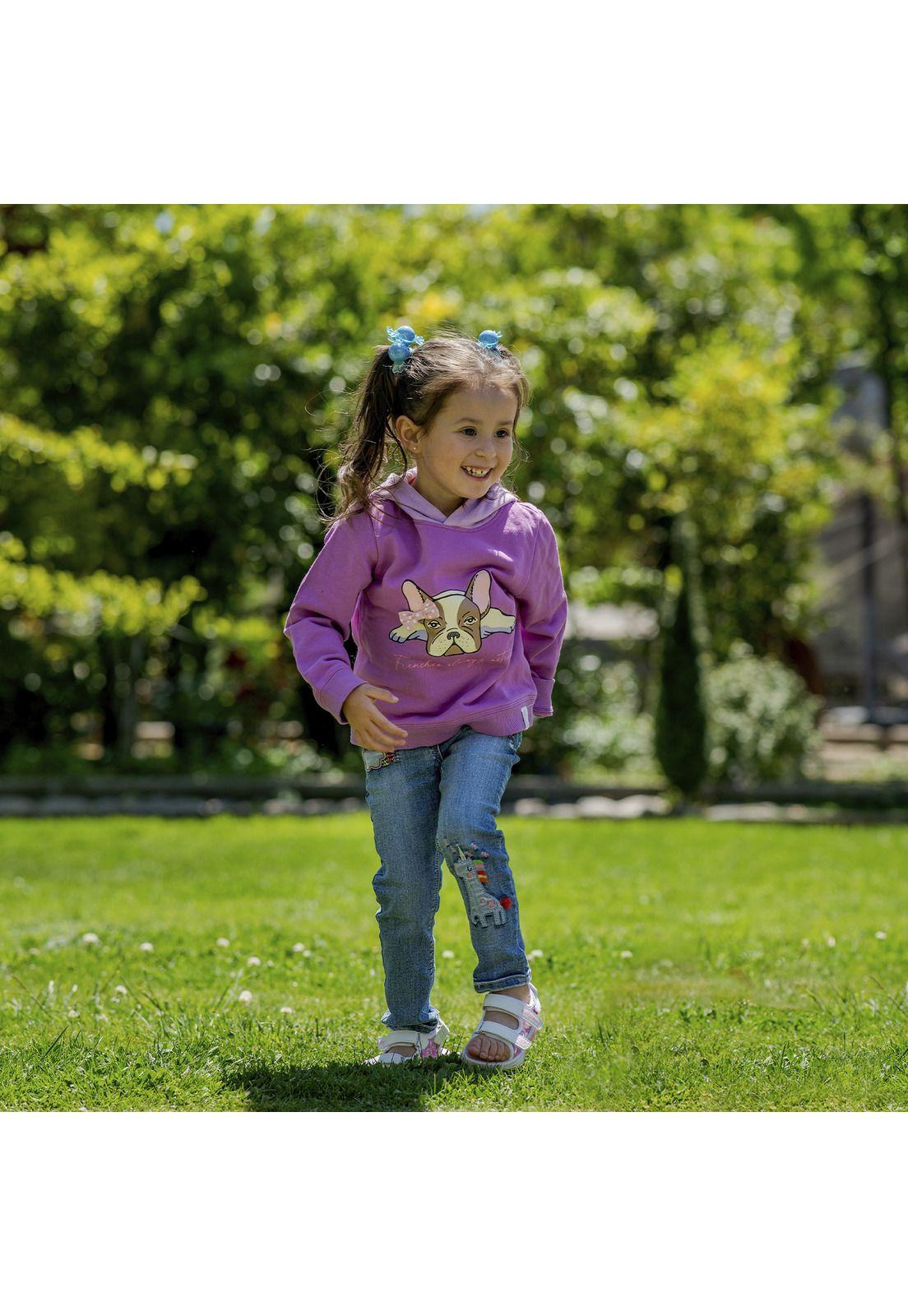 Polerón con Capucha Niña Frenchy Morado-2