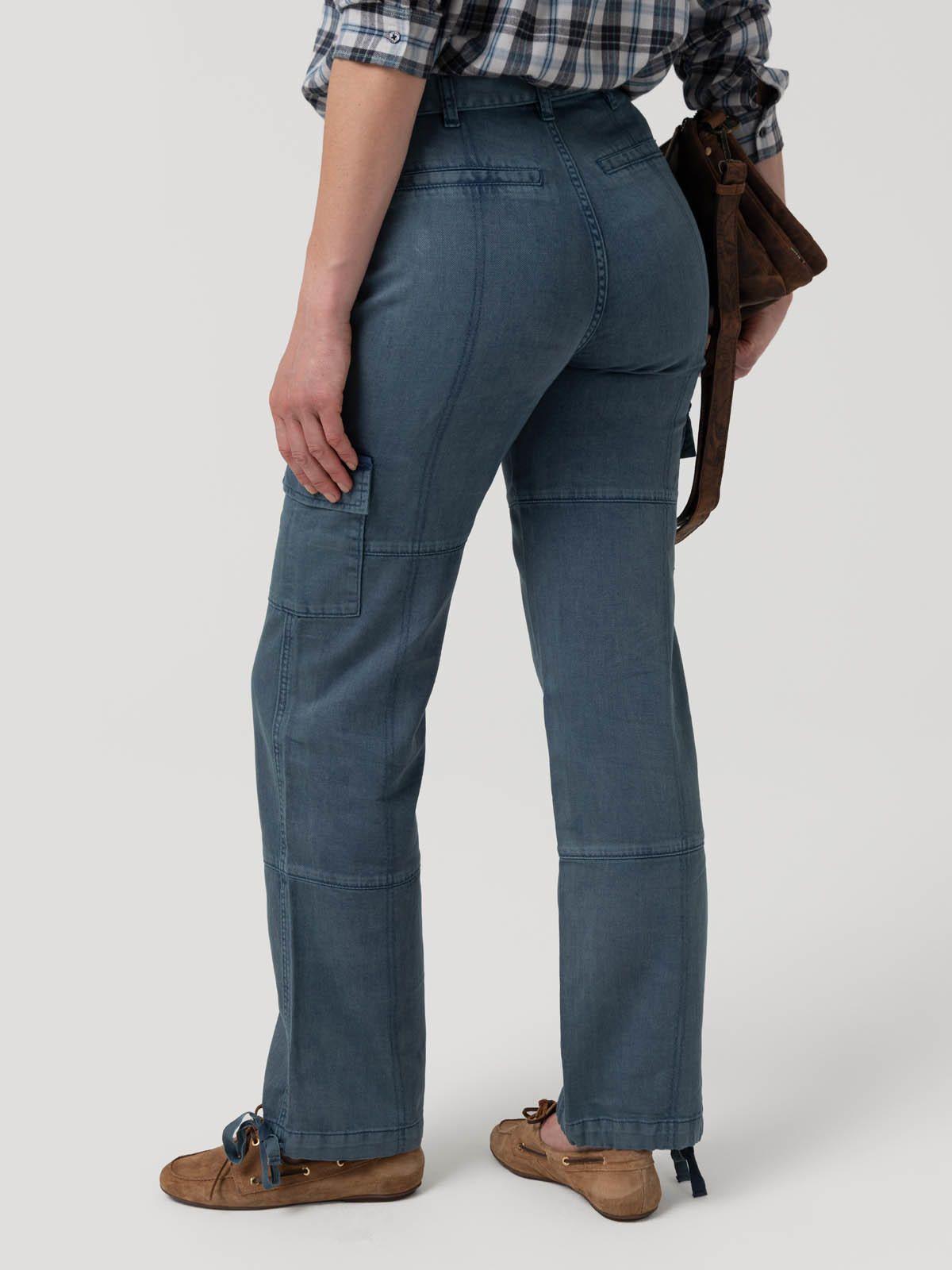 Jeans Algodón/Lino Mujer Glacier Azul-5