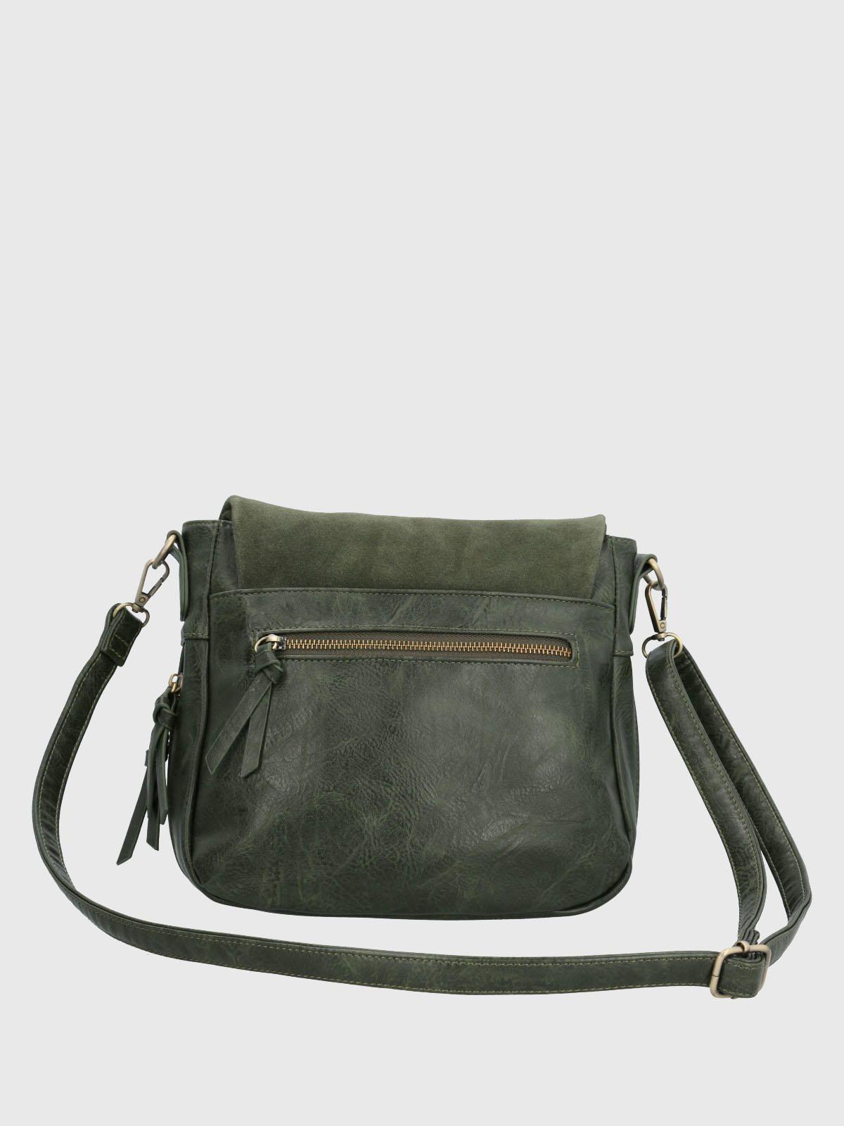 Cartera Ecocuero Mujer Leonni Cross Verde-2