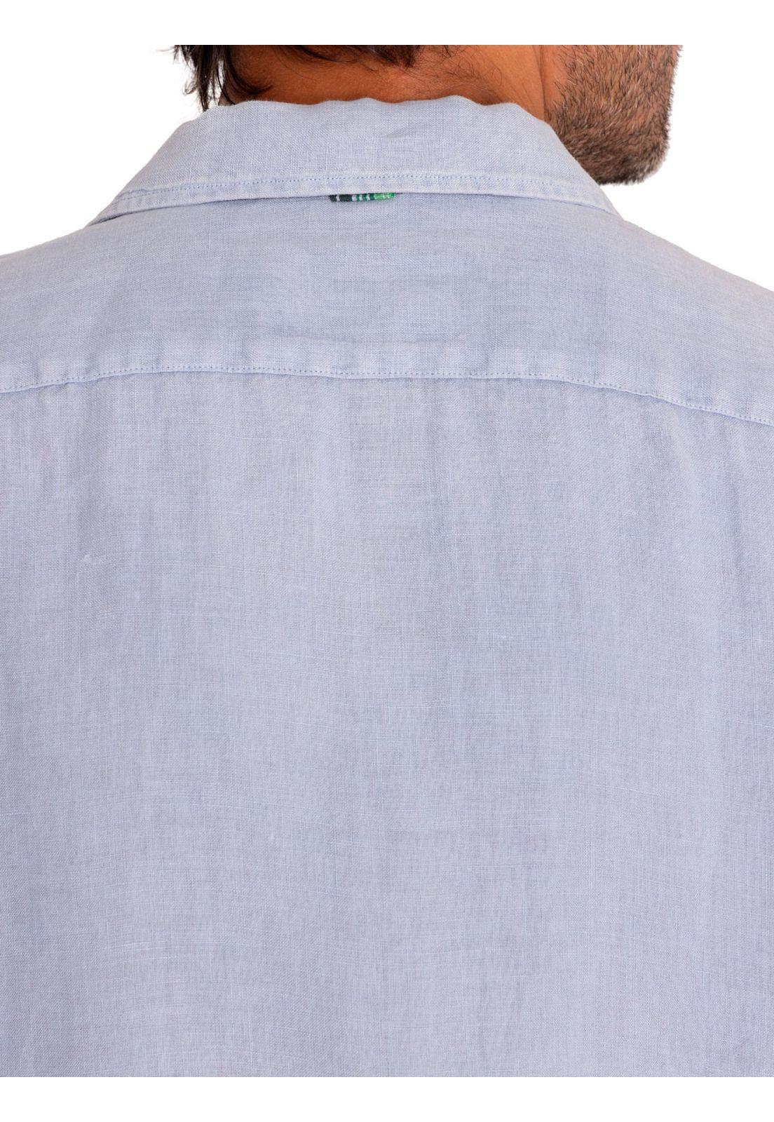 Camisa Lino Orgánico Braga Azul Hombre-7