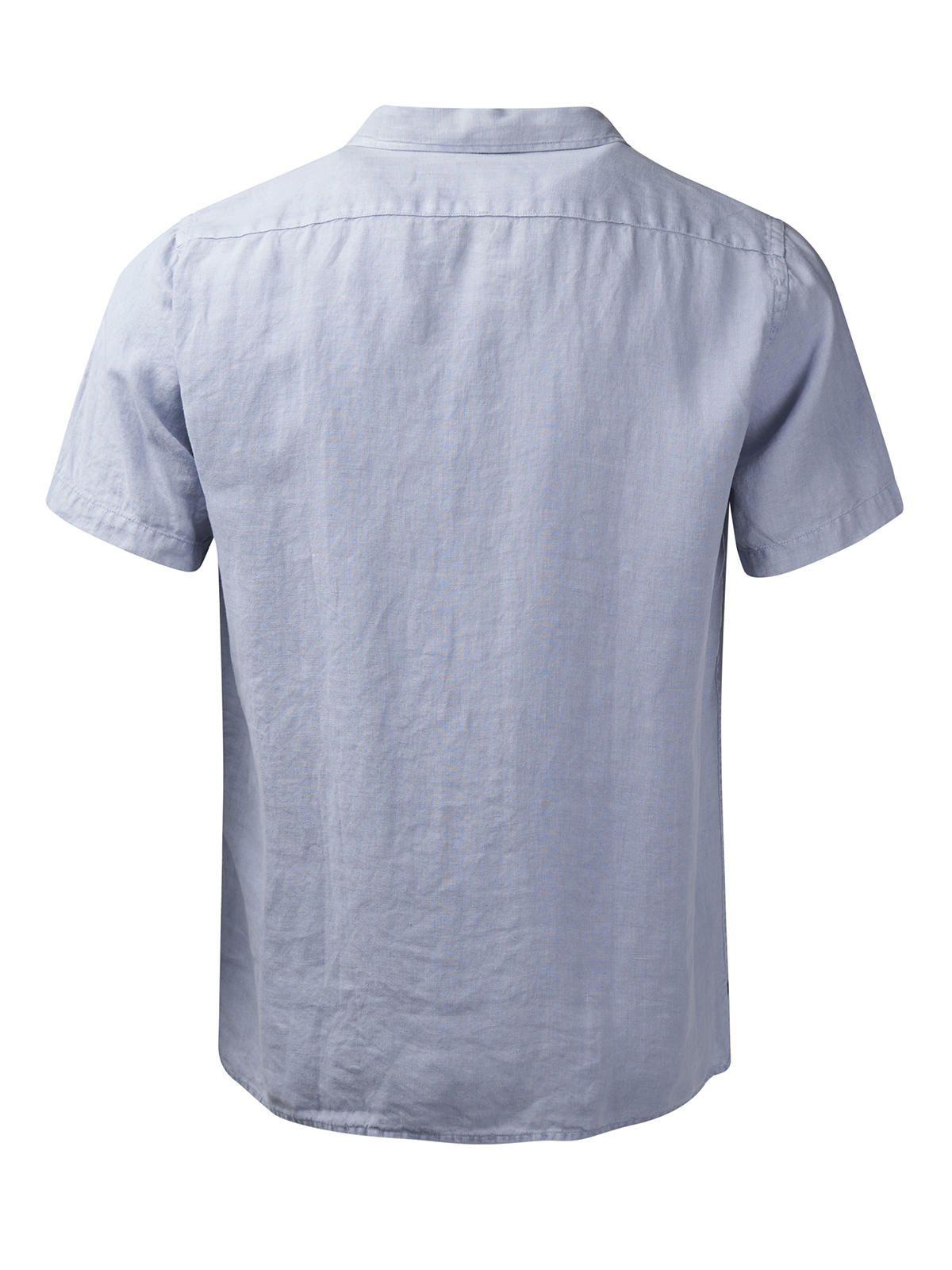 Camisa Lino Orgánico Braga Azul Hombre-1