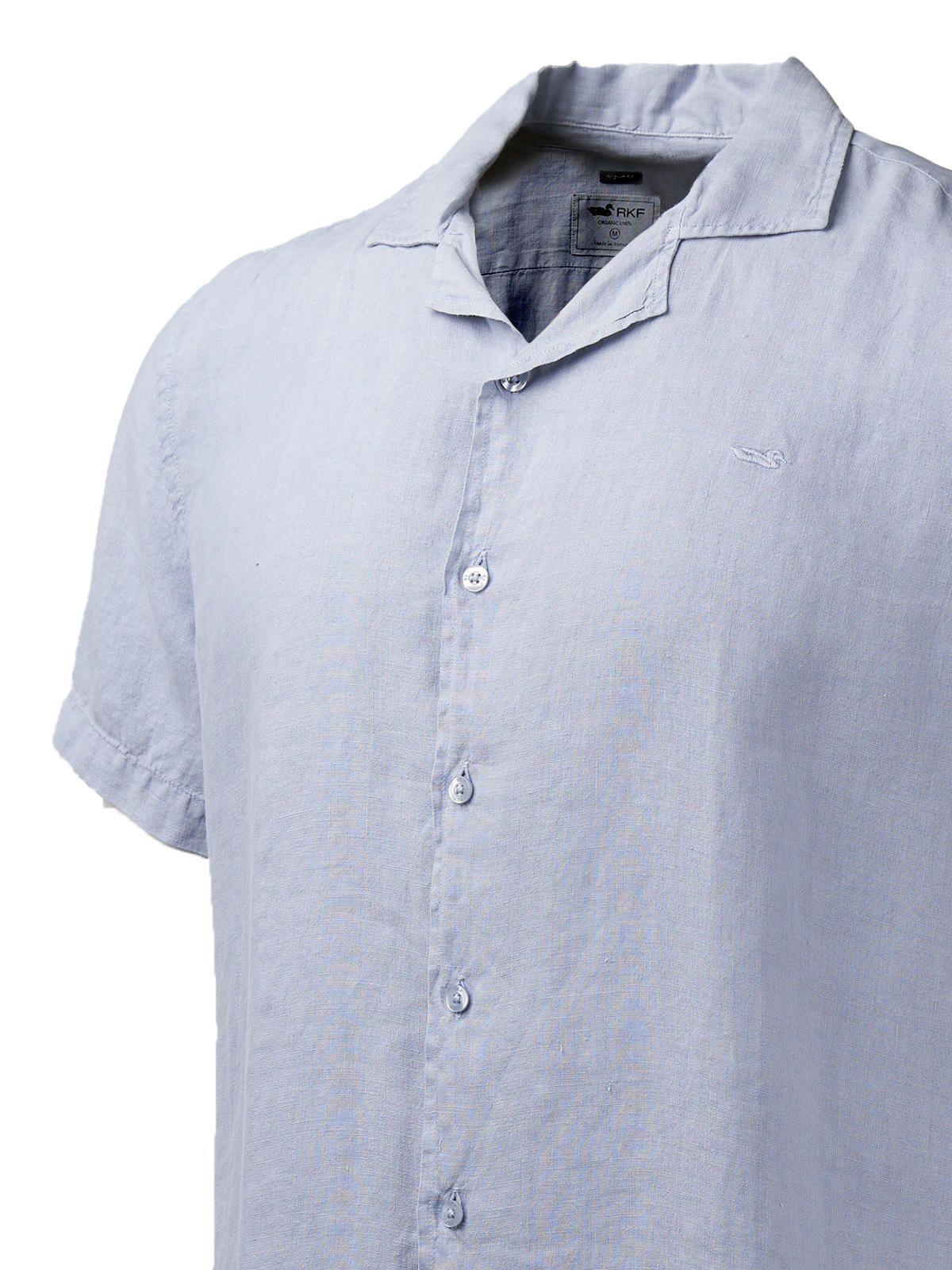 Camisa Lino Orgánico Braga Azul Hombre-3