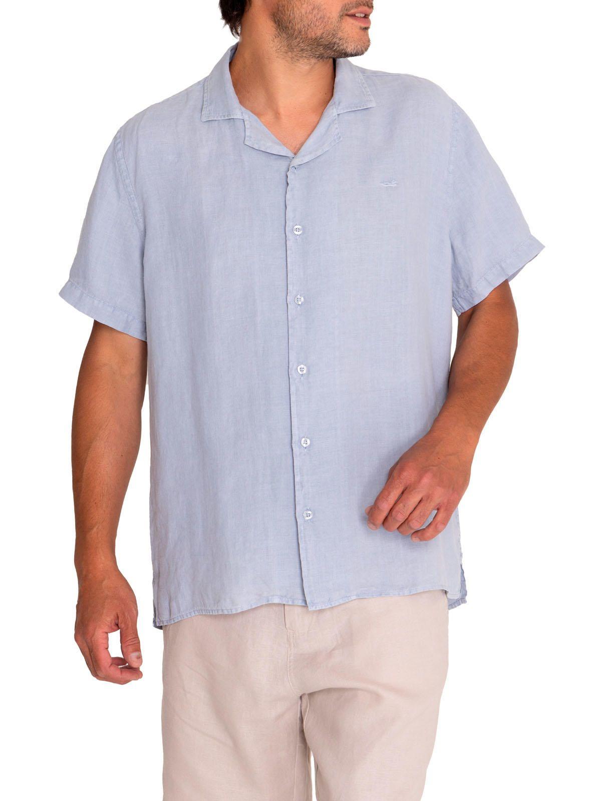 Camisa Lino Orgánico Braga Azul Hombre-4