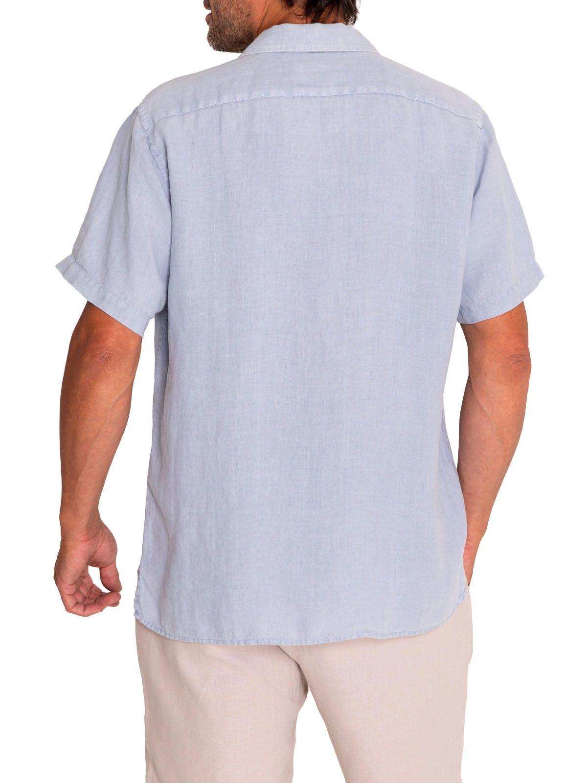 Camisa Lino Orgánico Braga Azul Hombre-6