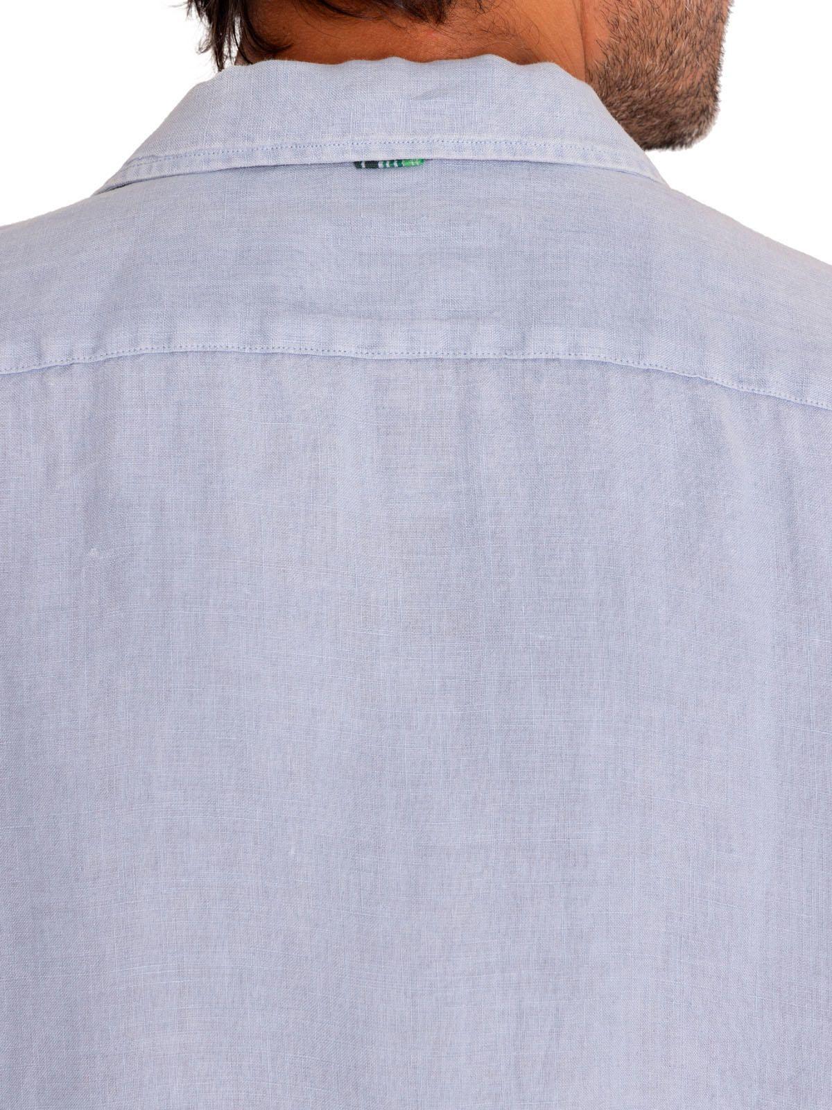 Camisa Lino Orgánico Braga Azul Hombre-7