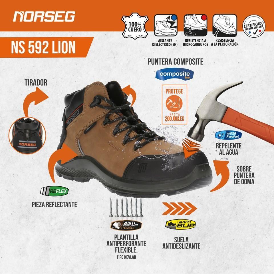 Zapato de Seguridad NS 592 LION Café Hombre-2