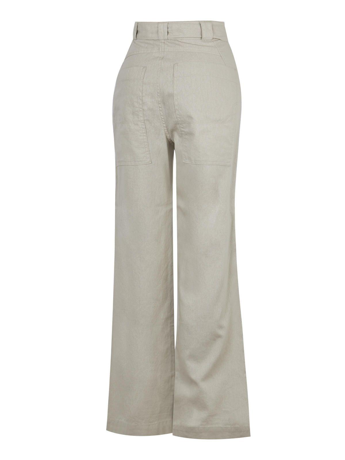 Pantalón Algodón Orgánico Beige Flip Mujer -1