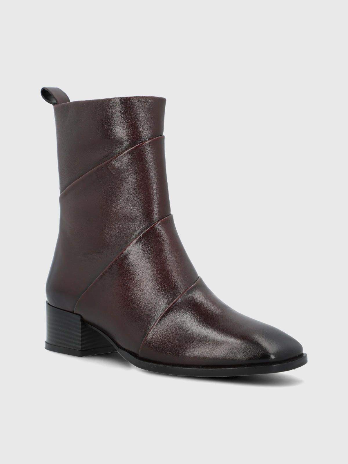 Botin Cuero Mujer Ivvy II Burdeo-0