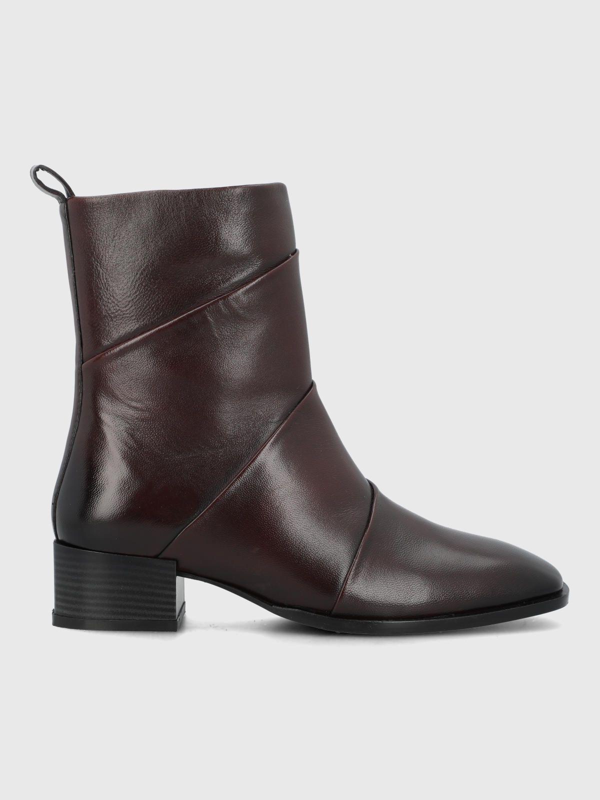 Botin Cuero Mujer Ivvy II Burdeo-1