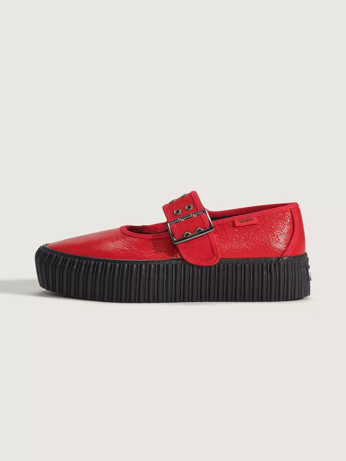 Zapatilla Cuero Mujer Mary Jane Creeper Rojo-0