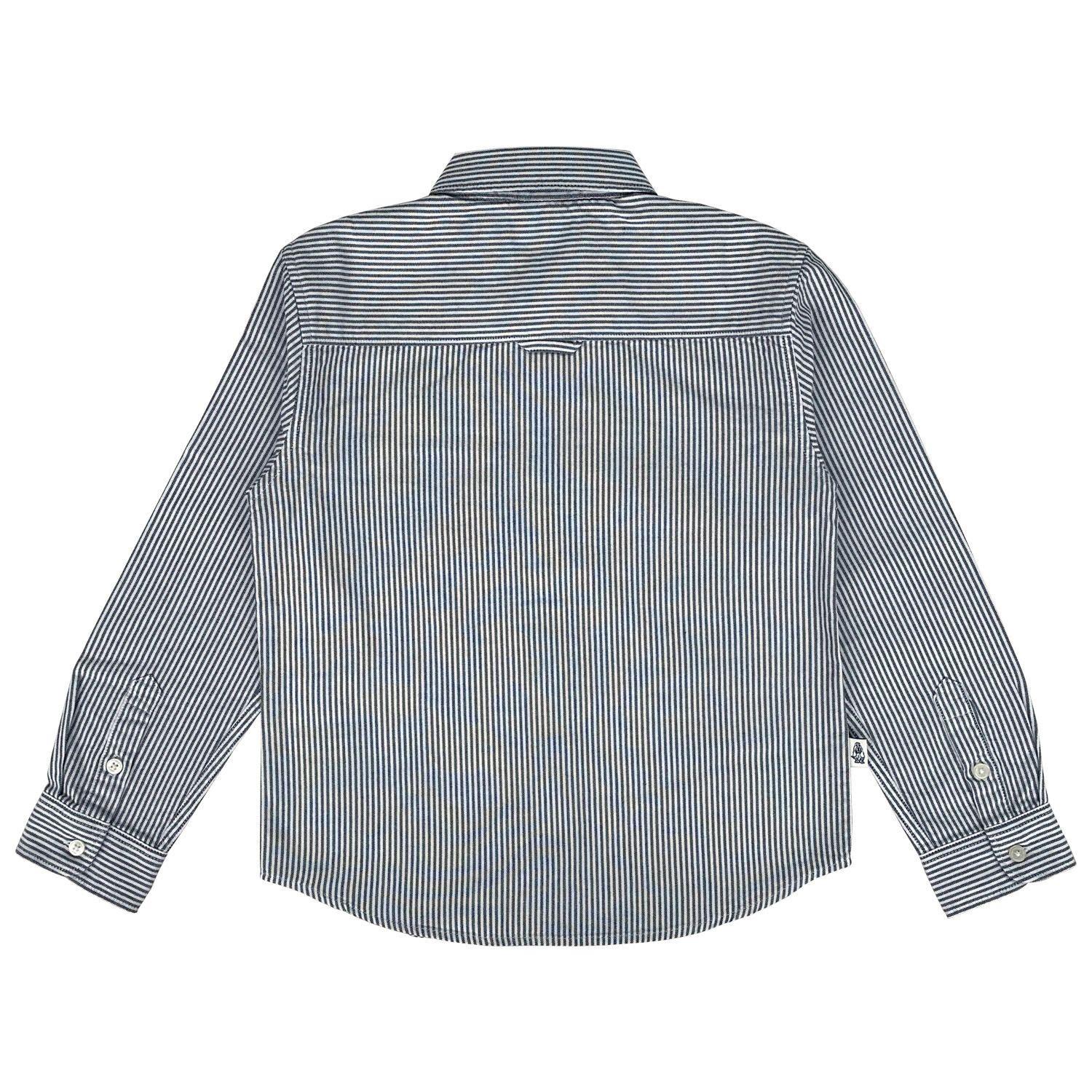 Camisa Líneas Niño Algodón Azul-1