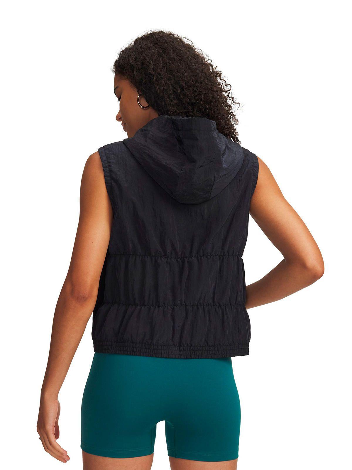 Parka S/M UA Rival Woven Bungee Vest Negro Mujer-1