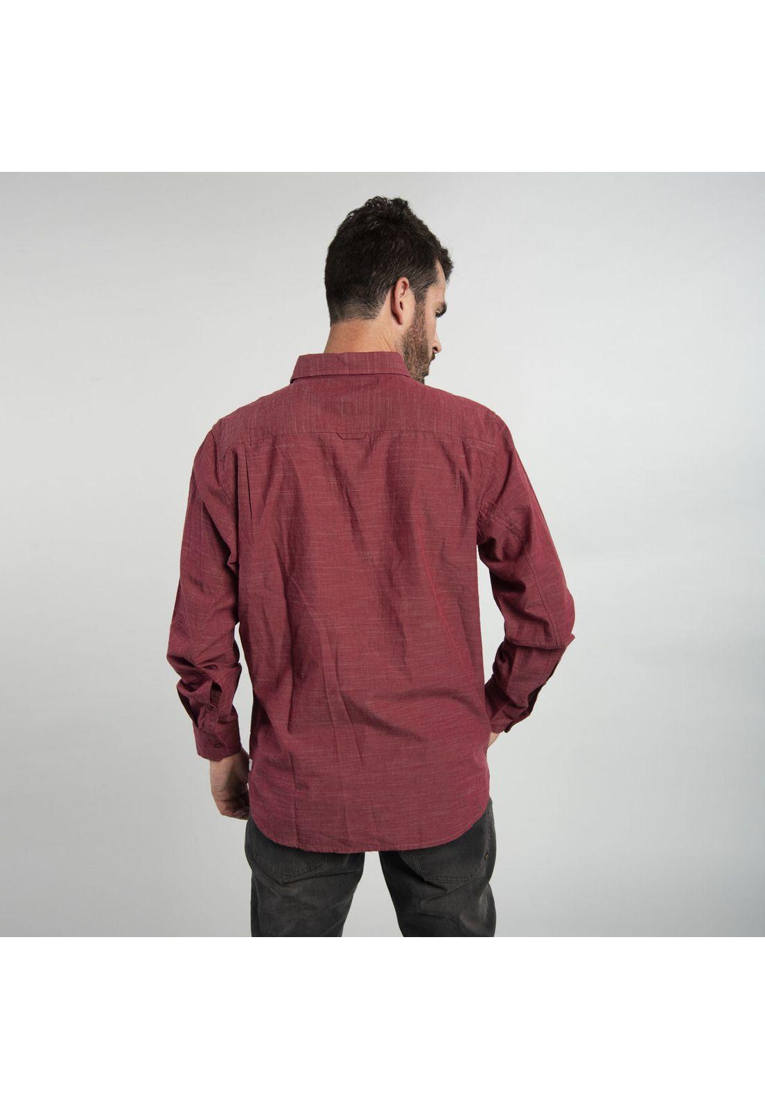 Camisa Manga Larga Hombre Fdtn Slub Ls Shirt Burdeo-2