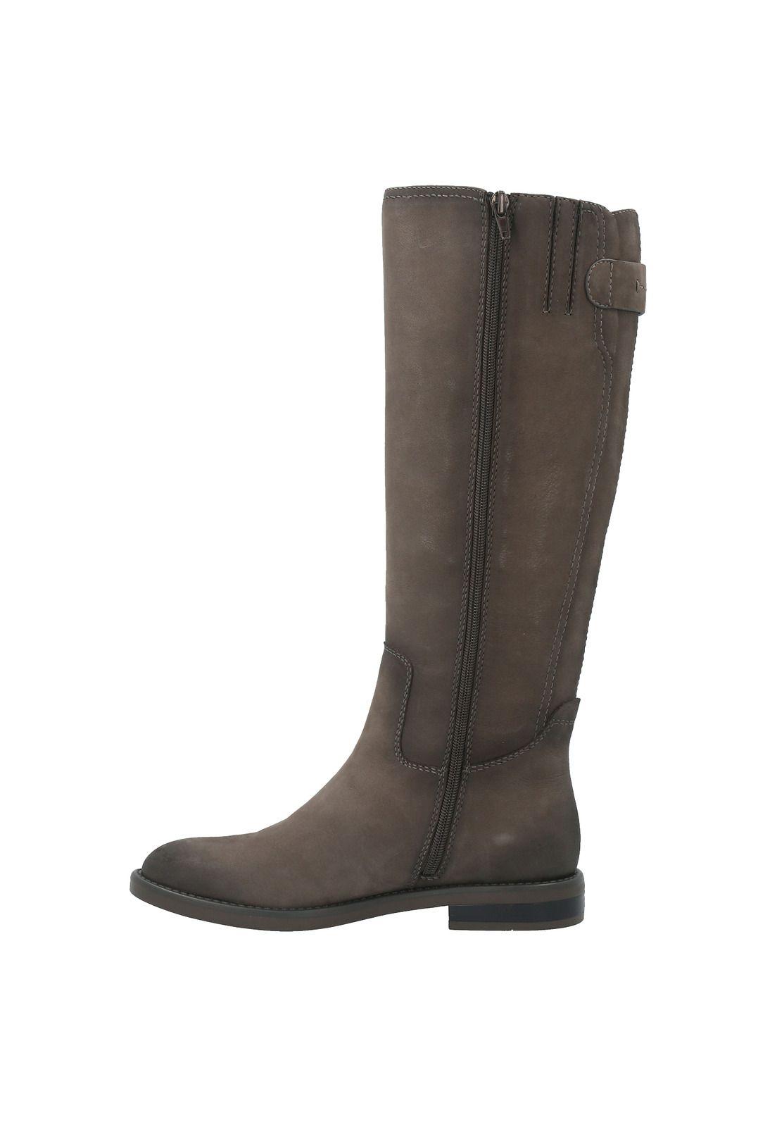 Bota Cuero Mujer Corelli Gris-3