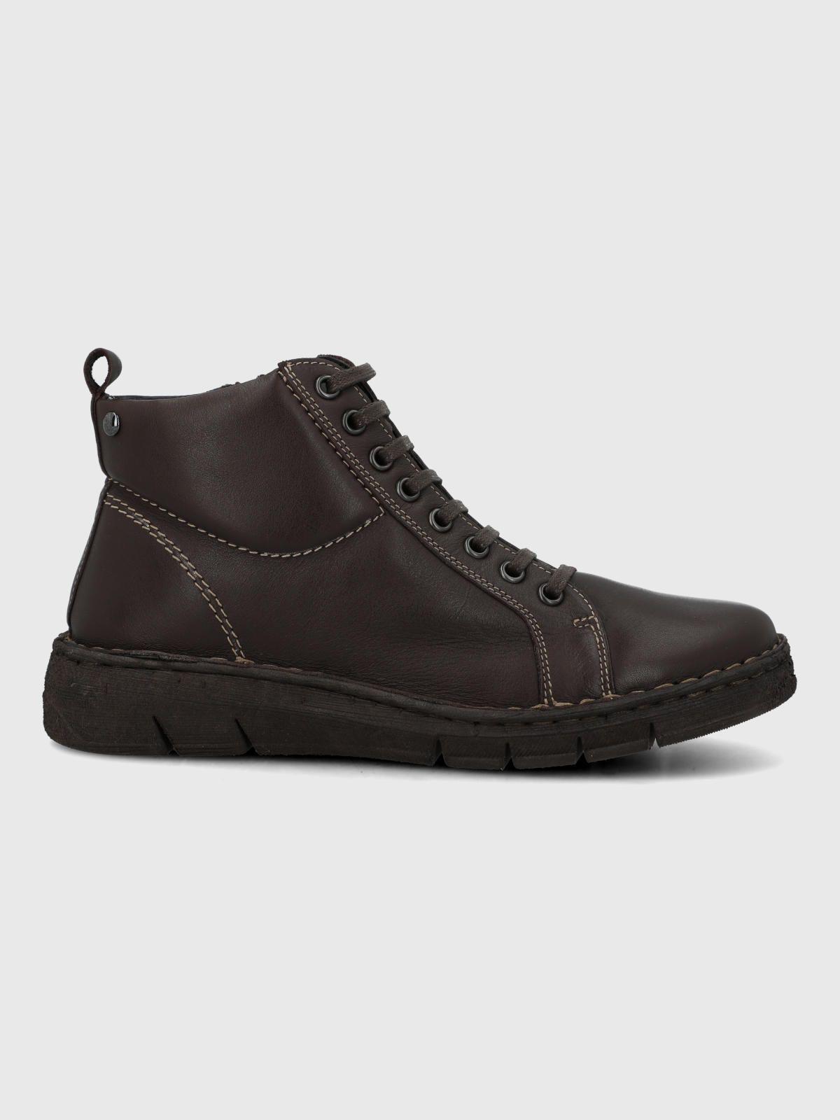 Botin Cuero Mujer Winnet Café Oscuro-1