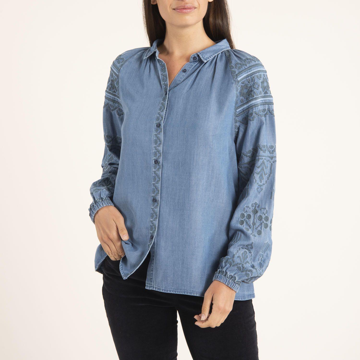 Blusa Mujer Elena Azul-1
