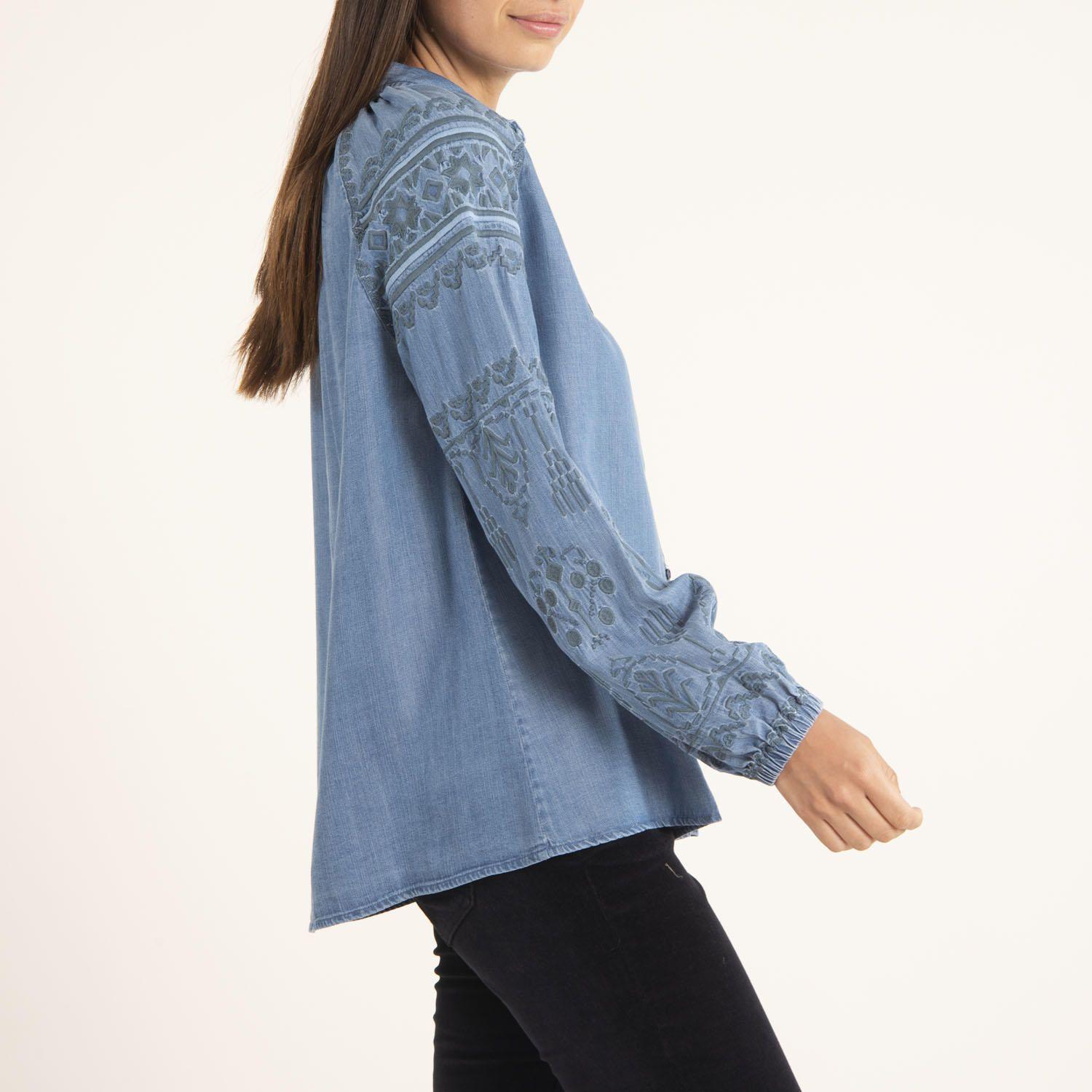 Blusa Mujer Elena Azul-3