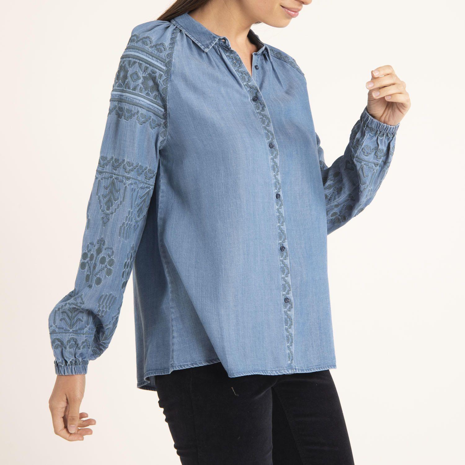 Blusa Mujer Elena Azul-4