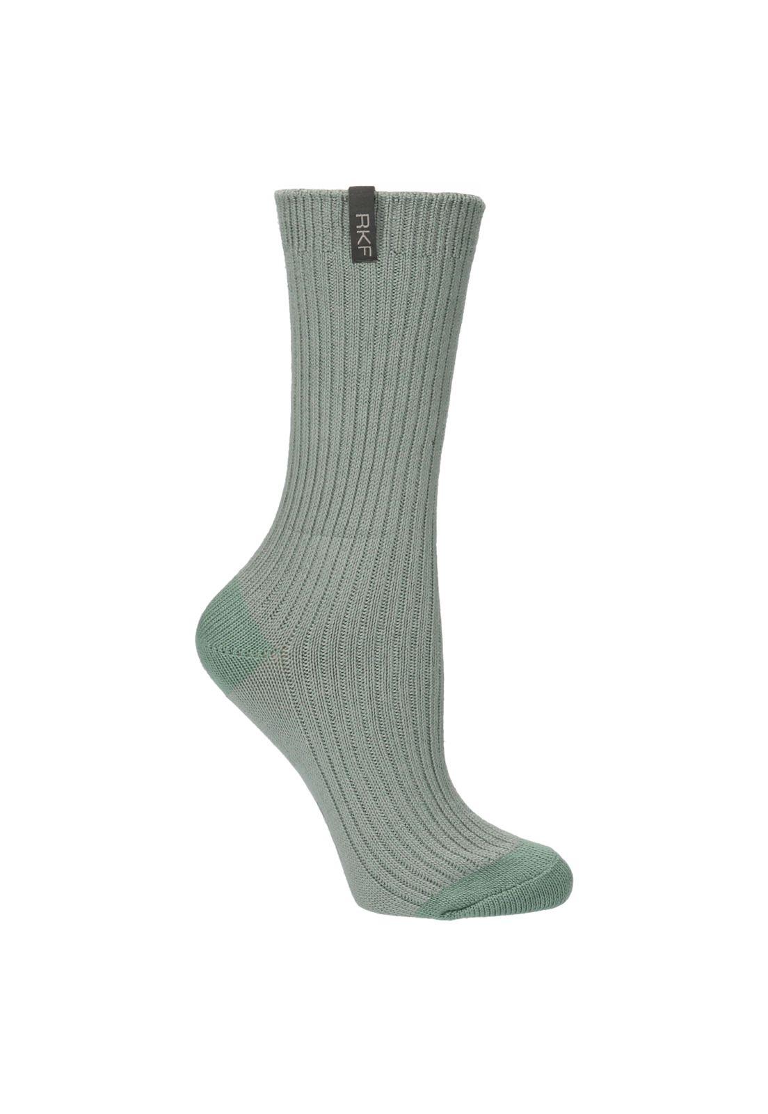 Calcetín Bambú Mujer Heavy Classy Verde-0