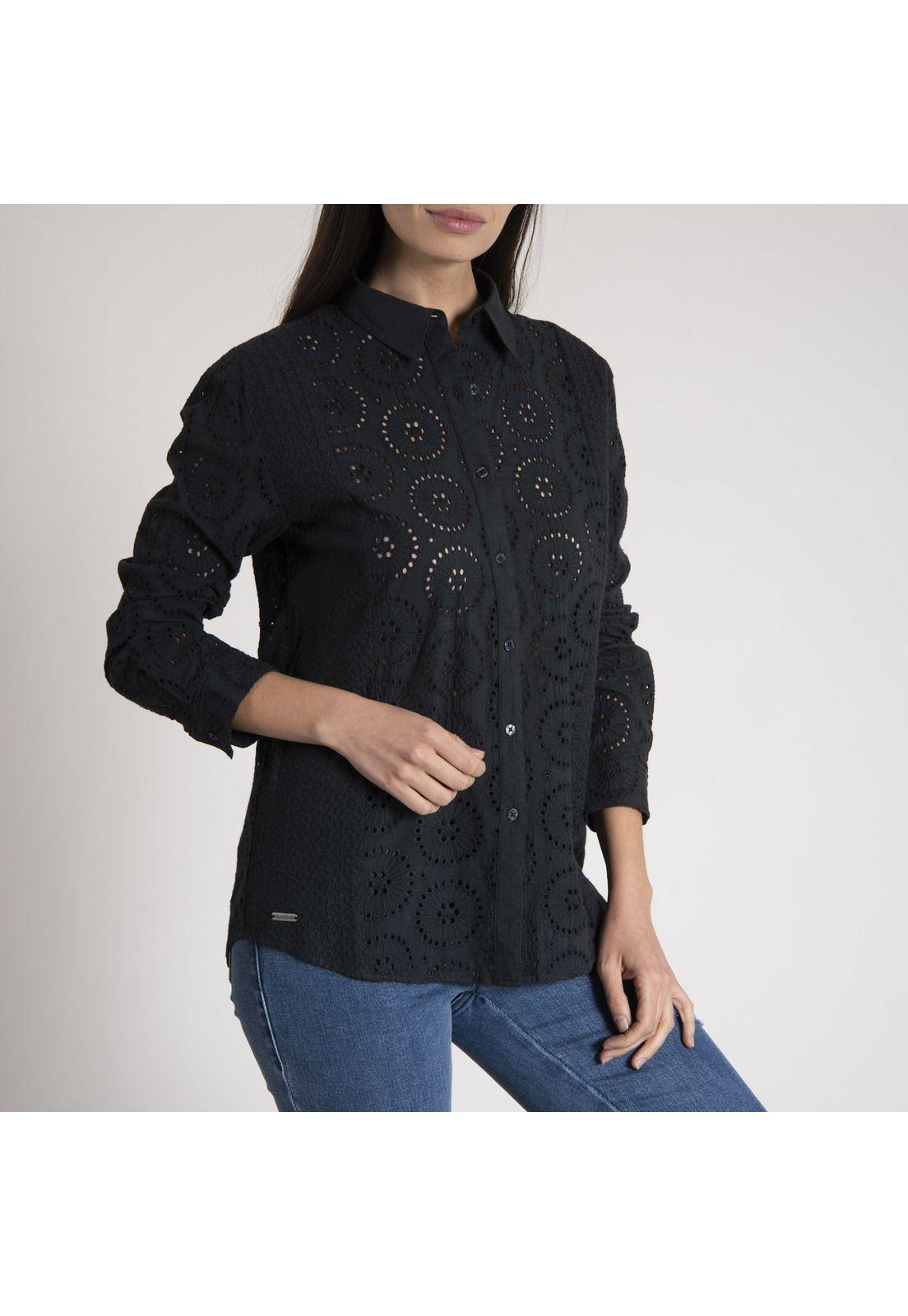 Blusa Mujer Acacia Algodón Orgánico Negro-1