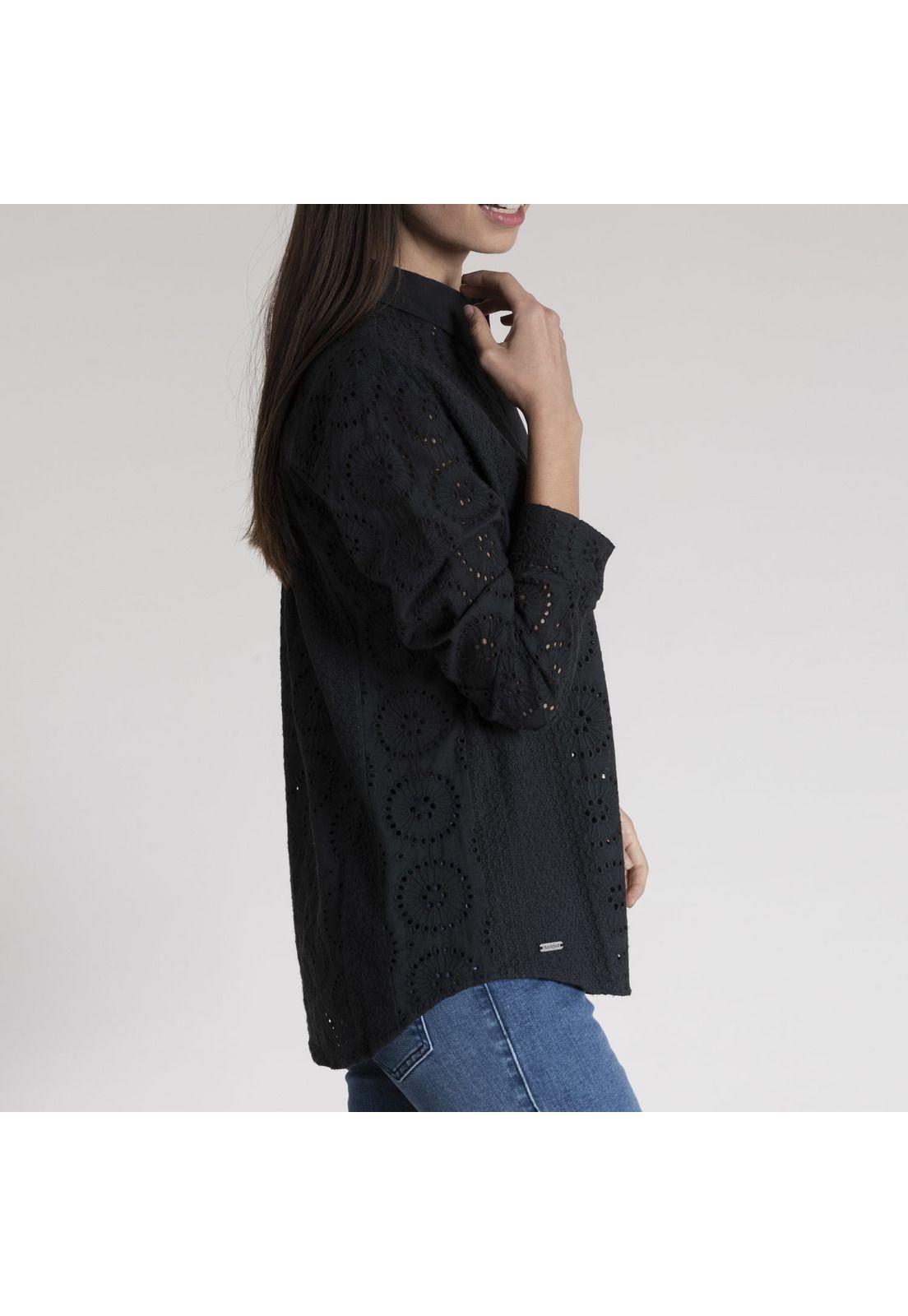 Blusa Mujer Acacia Algodón Orgánico Negro-3