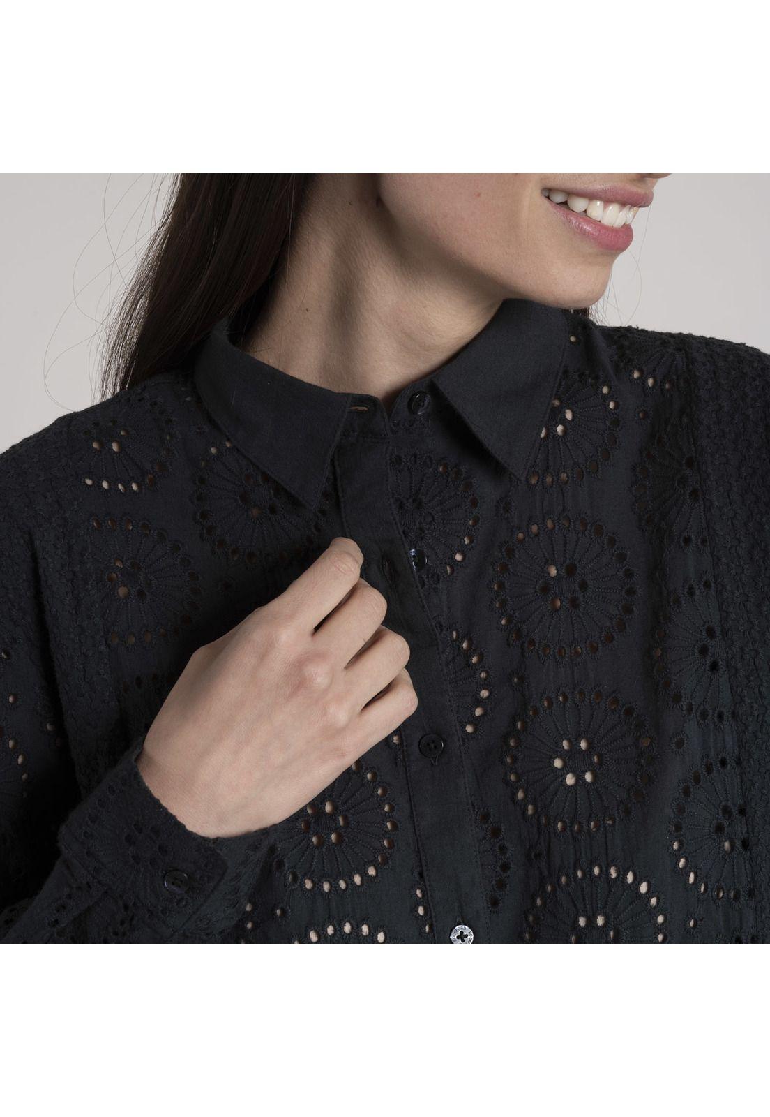 Blusa Mujer Acacia Algodón Orgánico Negro-5