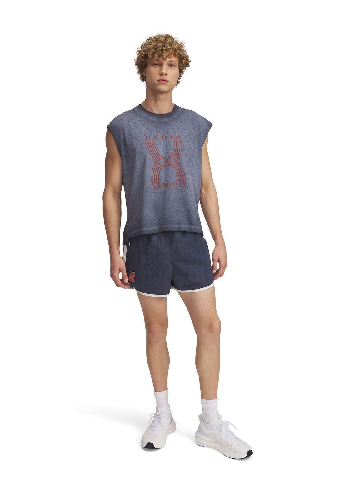 Short Ua Run 96 Gris Para Hombre-3